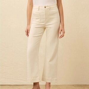 NWT Faherty Stretch Terry Patch Pocket Ankle Pant - Egret